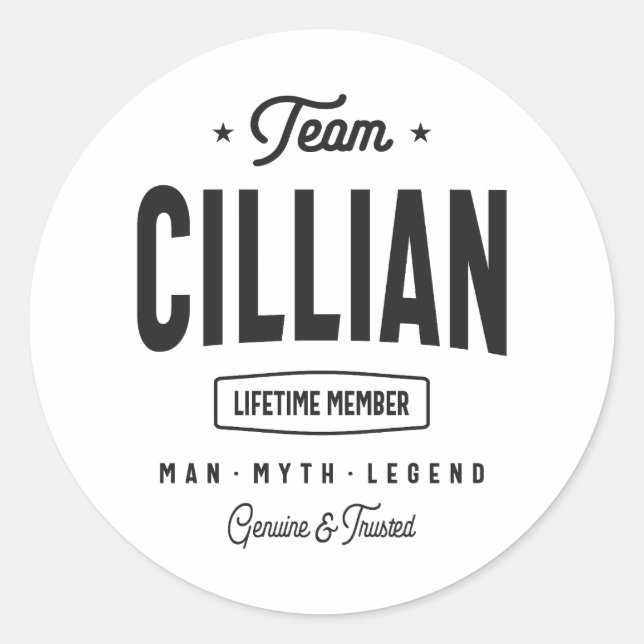 Adesivo Cillian Lifetime Member Personalizado Name Cillian (Frente)