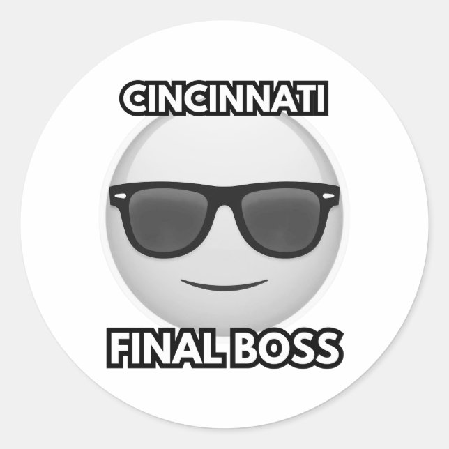 Adesivo Cincinnati Final Boss Cool Emoji (Frente)