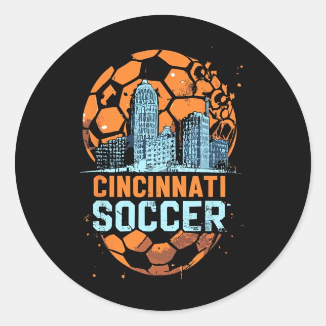 Adesivo Cincinnati Soccer City Skyline Cool Cincy 513  (Frente)