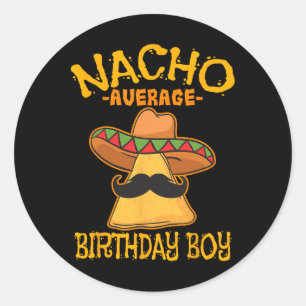 Adesivo Cinco de Celebração de Nacho Média de Aniversário