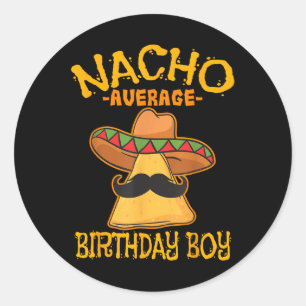 Adesivo Cinco de Celebração de Nacho Média de Aniversário