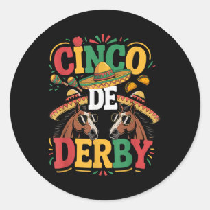 Adesivo Cinco De Derby Funny Derby De Mayo Taco Horse Raci