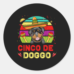 Adesivo Cinco De Doggo Rottweiler Cão Para Cinco De Mayo