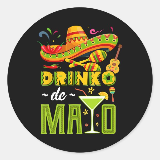 Adesivo Cinco De Drinko Fiesta Mexicano Cinco de Mayo (Frente)