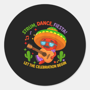 Adesivo Cinco de maio pimenta chili engraçada sombrero toc