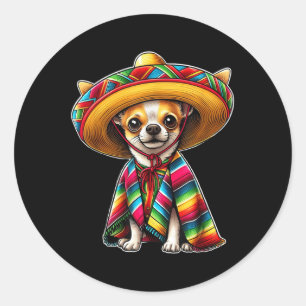 Adesivo Cinco De Mayo 2025 Chihuahua Dog Lover Sombrero Ta