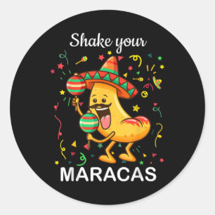 Adesivo Cinco De Mayo Agita Sua Maracas Nachos Mexicanos P