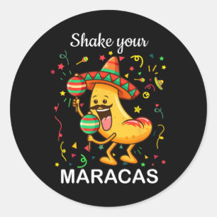 Adesivo Cinco De Mayo Agita Sua Maracas Nachos Mexicanos P