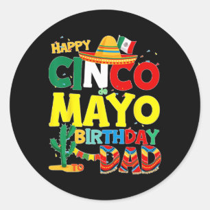 Adesivo Cinco De Mayo Aniversário Para Pai Feliz Aniversár