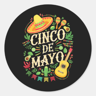 Adesivo Cinco de Mayo Camisa Homens Mexicanos Mulheres Cri