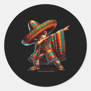 Adesivo Cinco De Mayo Dabbing Poncho Sombrero Dab mexicano