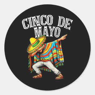 Adesivo Cinco De Mayo Dabbing Poncho Sombrero Hat mexicano