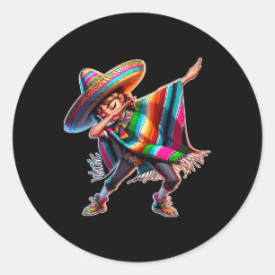 Adesivo Cinco De Mayo Dabbing Poncho Sombrero mexicano Dab