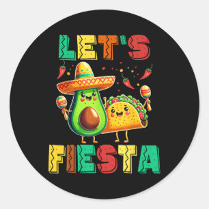 Adesivo Cinco De Mayo Deixa Fiesta Avocado E Tacos Cinco