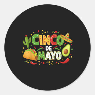 Adesivo Cinco De Mayo Deixa Fiesta Avocado E Tacos Cinco