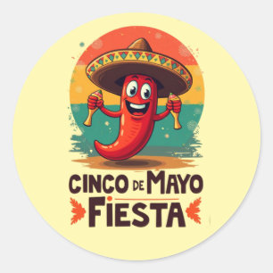 Adesivo Cinco de Mayo Fiesta - Partido Mexicano Espicante 