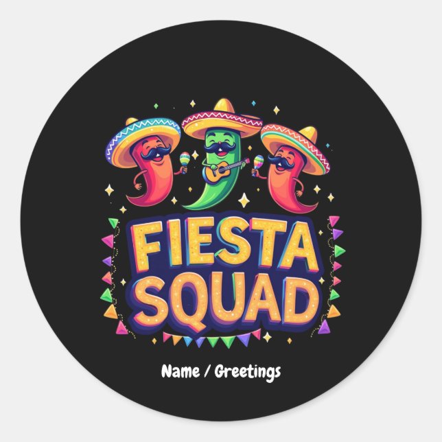 Adesivo Cinco de Mayo Fiesta Squad Family Party (Frente)