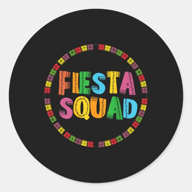 Adesivo Cinco De Mayo Fiesta Squad Funny Vamos Fiesta Mexi (Frente)