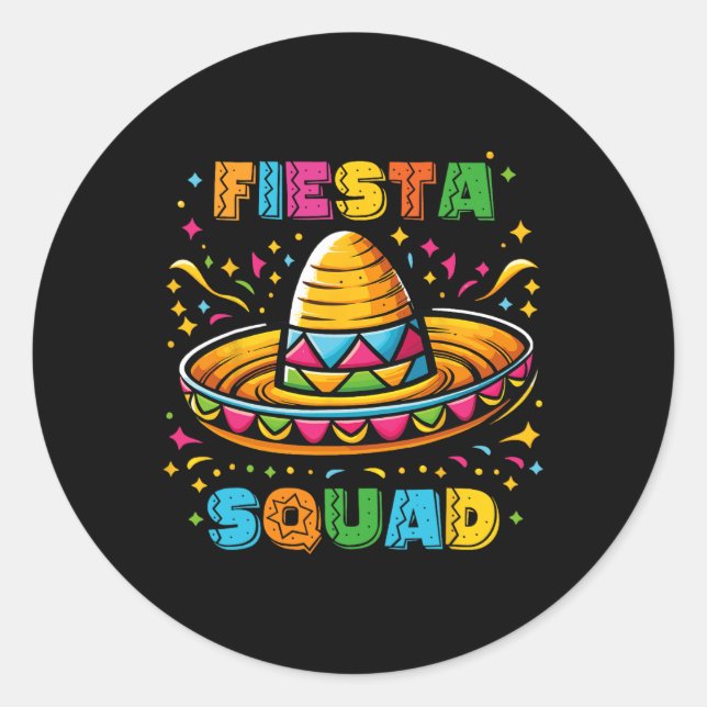 Adesivo Cinco De Mayo Fiesta Squad Partido Mexicano Cinco  (Frente)