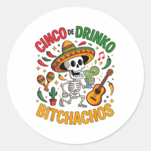 Adesivo Cinco De Mayo Funny Partido Mexicano Cinco De Drin