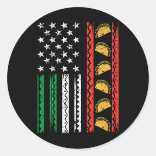 Adesivo Cinco de Mayo Funny Tacos Grunge Bandeira American