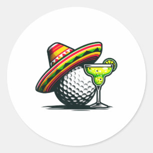 Adesivo Cinco De Mayo Golf Ball Com Sombrero E Margarit