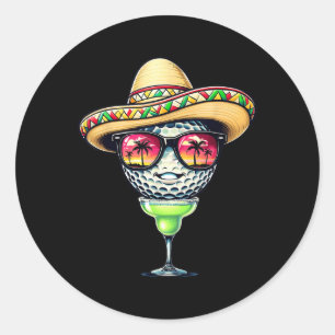 Adesivo Cinco De Mayo Golf Ball Com Sombrero Margarita Go