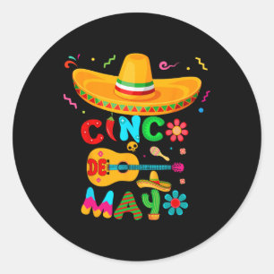 Adesivo Cinco De Mayo Guitarra Mexicana Cacto Para Homens