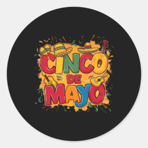 Adesivo Cinco De Mayo Guitarra Mexicana Cacto Para Homens