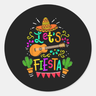 Adesivo Cinco De Mayo Guitarra Mexicana Cacto Para Homens