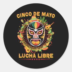 Adesivo Cinco de Mayo Lucha Libre Luchador Mask Funny Cinc