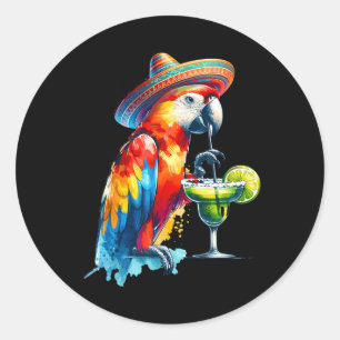 Adesivo Cinco De Mayo Mexicano Chapéu de Sol Parrot Bebend