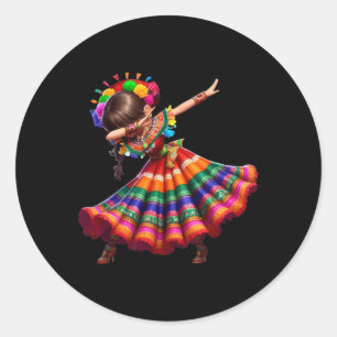 Adesivo Cinco De Mayo Mulher Mexicana Engraçada Dabbing Ci