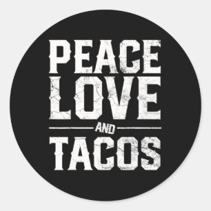 Adesivo Cinco De Mayo Paz Amor E Tacos Homens Mulheres Mex