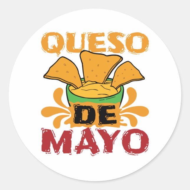 Adesivo Cinco de Mayo Queijo Punho Engraçado (Frente)