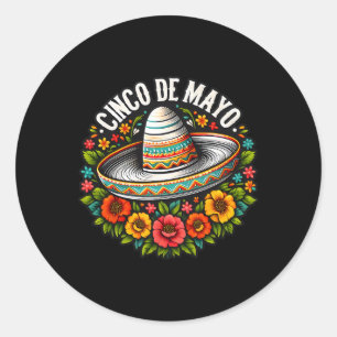 Adesivo Cinco De Mayo Sombrero Flores Fiesta Mexicana 5 De