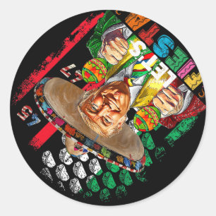 Adesivo Cinco De Mayo Trump Taco Funny Vamos Trump Mexican
