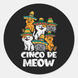 Adesivo Cinco De Meow Gats Kitten Cute Cinco De Mayo Women