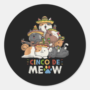 Adesivo Cinco De Meow Mariachi Cat Lover Cinco De Mayo