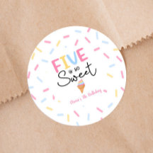 Cinco É Uma Festa de aniversário Sorvete Tão Doce