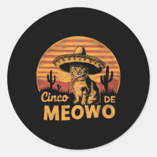 Adesivo Cinco Engraçados De Mayo Cat Men Mulheres Cinco De