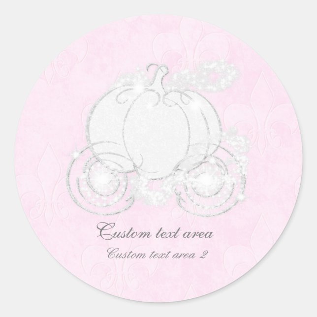 Adesivo Cinderella Pink & Silver Princess Favor da Carruag (Frente)