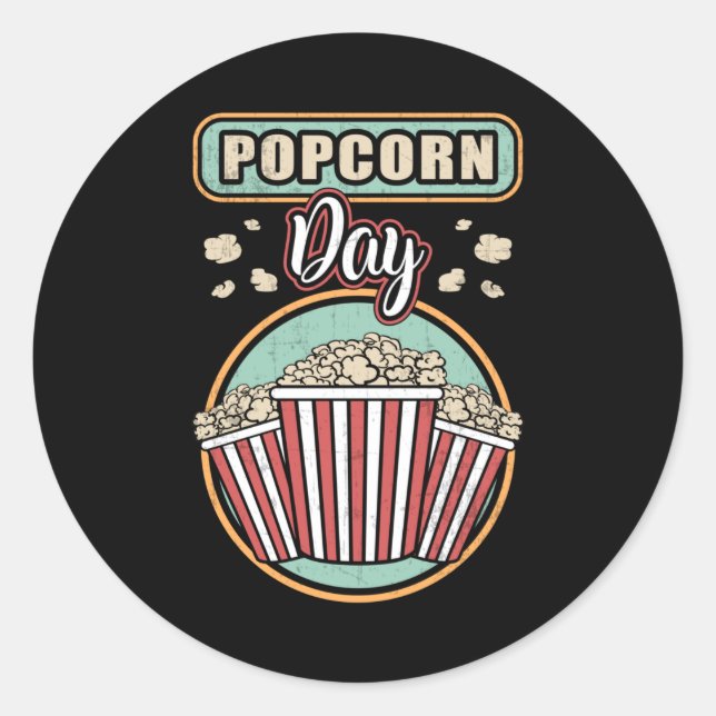 Adesivo Cinema Popcorn Day Filme Snack Pop Filme Ideia de  (Frente)