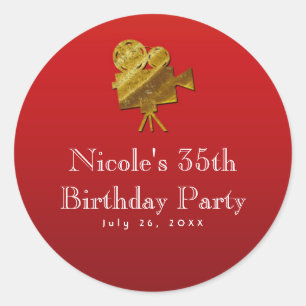 Adesivo Cinema Vermelho e Estrelas Douradas Favorito da Fe