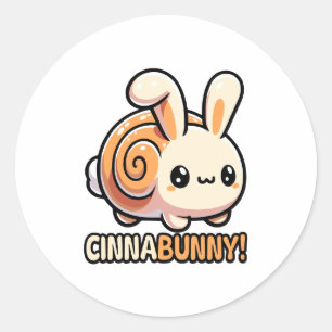 Adesivo Cinnabunny! Cute Cinnamon Roll Bunny Pun