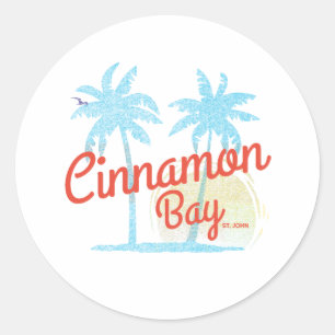 Adesivo Cinnamon Bay USVI Vestuário de Praia Vintage