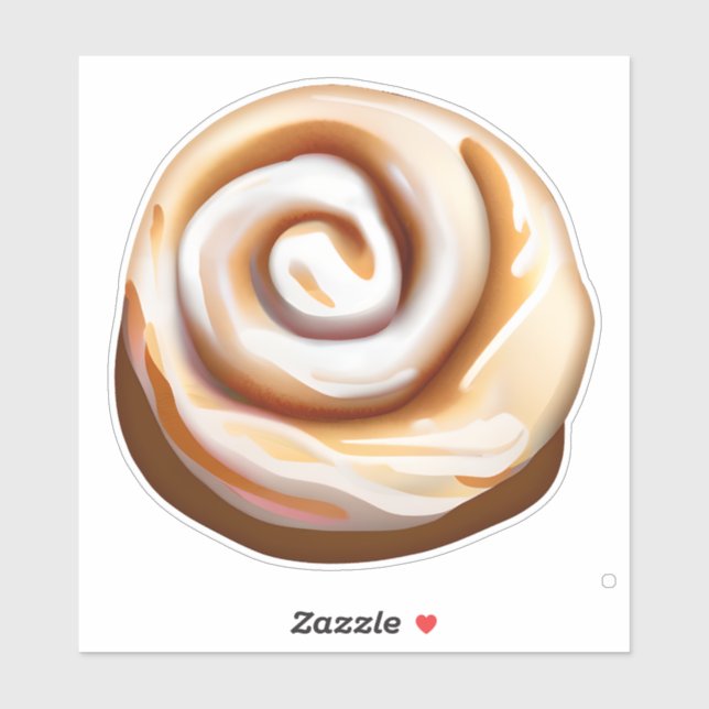 Adesivo Cinnamon Bun / Cinnamon Roll com Iching (Folha)