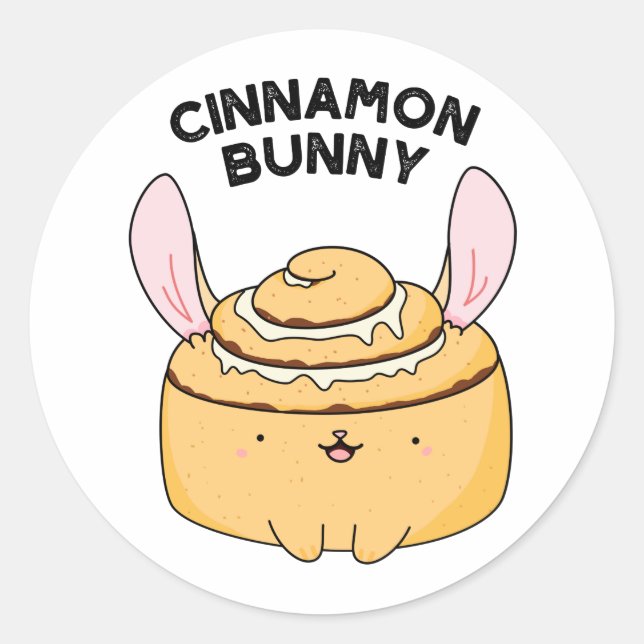 Adesivo Cinnamon Bunny Funny Cinnamon Bun Pun (Frente)
