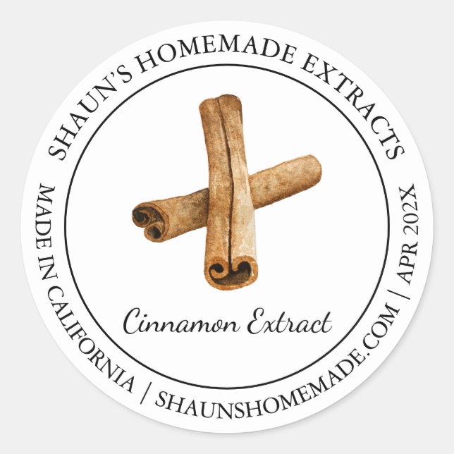 Adesivo Cinnamon Extract Modern label (Frente)