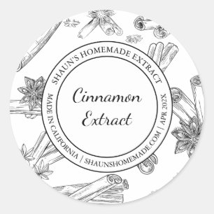 Adesivo Cinnamon Extract Sketch Modern label